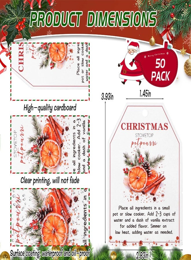 DANHMAO 50 Set Christmas Potpourri Cellophane Bags with Stovetop Simmer Instruction Tags and Ribbons Holiday DIY Potpourri Gift Bags Crafting Kit for Xmas Favors & Party Supplies(6 x 12'', Triangle) - Image 5